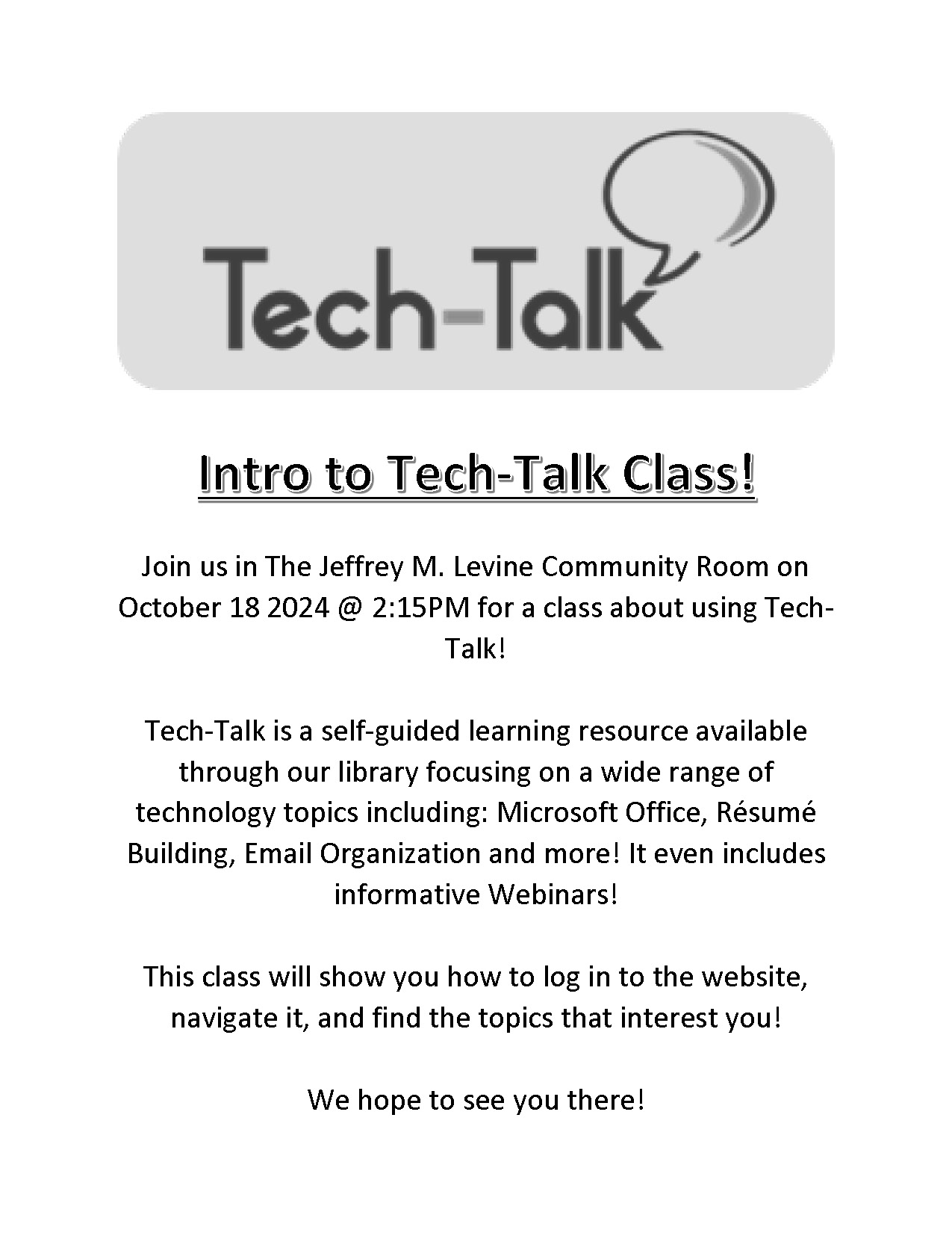Intro To Tech Talk